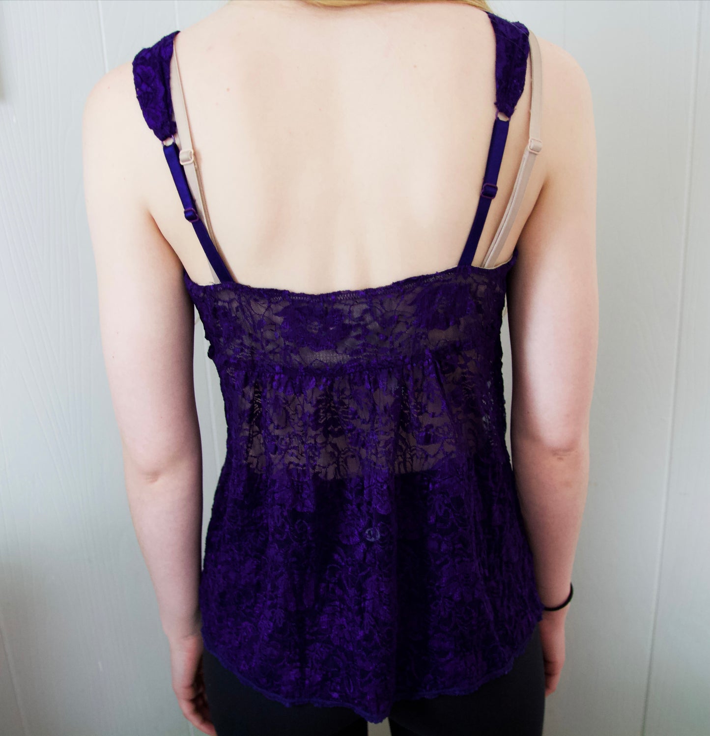 Purple Lace Tank Top, Size S