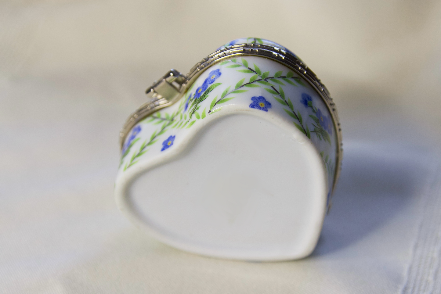 Blue Floral Crystal Earring Heart Jewelry box
