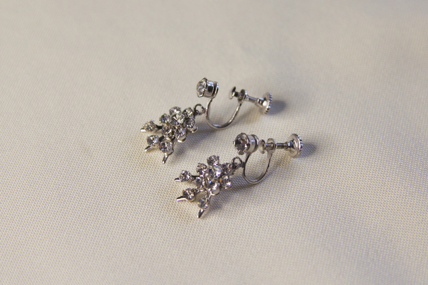 Blue Floral Crystal Earring Heart Jewelry box