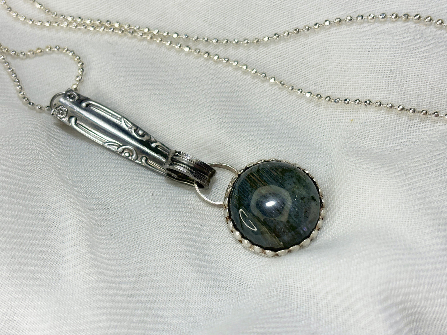 Labradorite Crystal Utensil Pendant Necklace