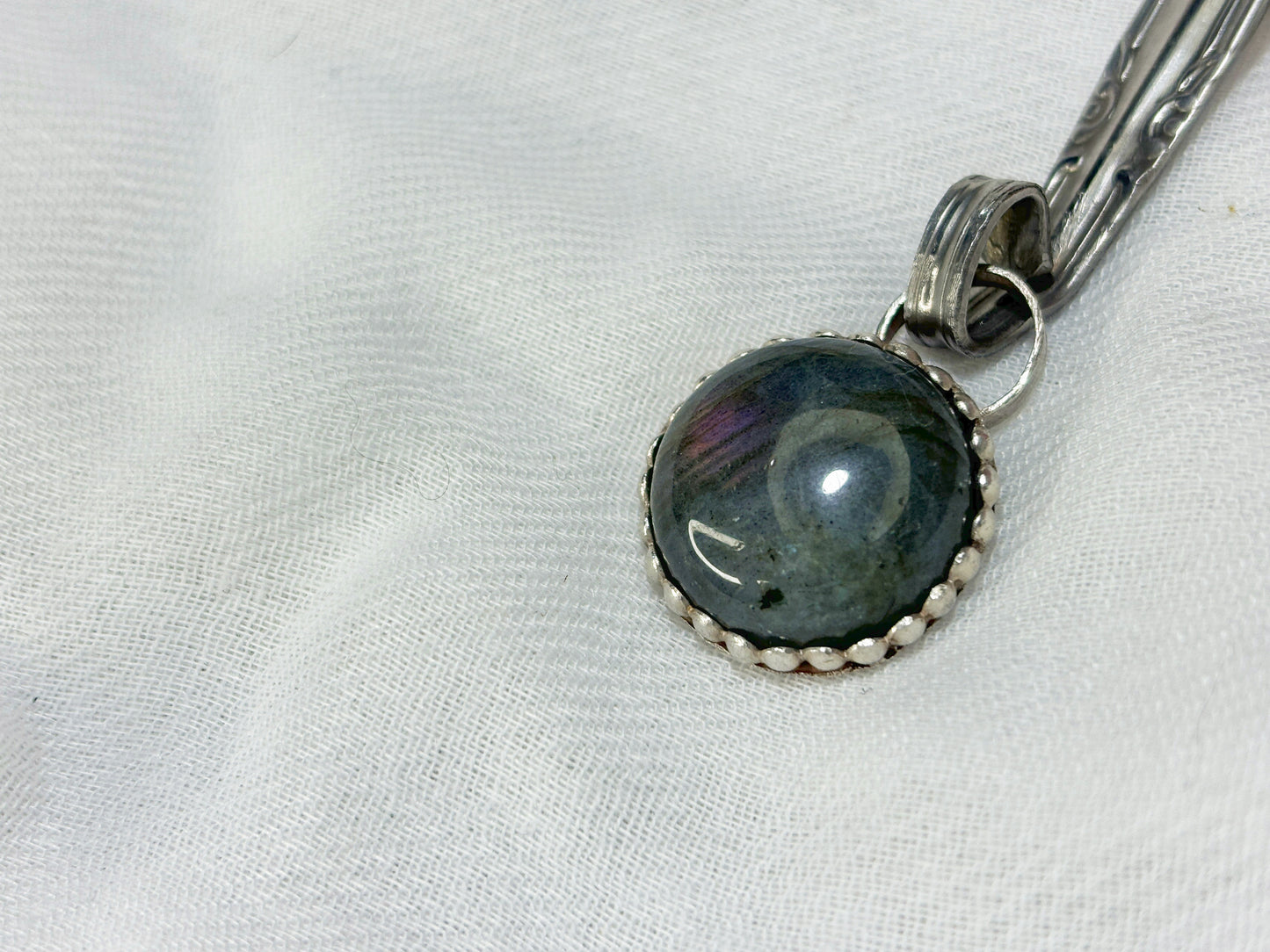 Labradorite Crystal Utensil Pendant Necklace