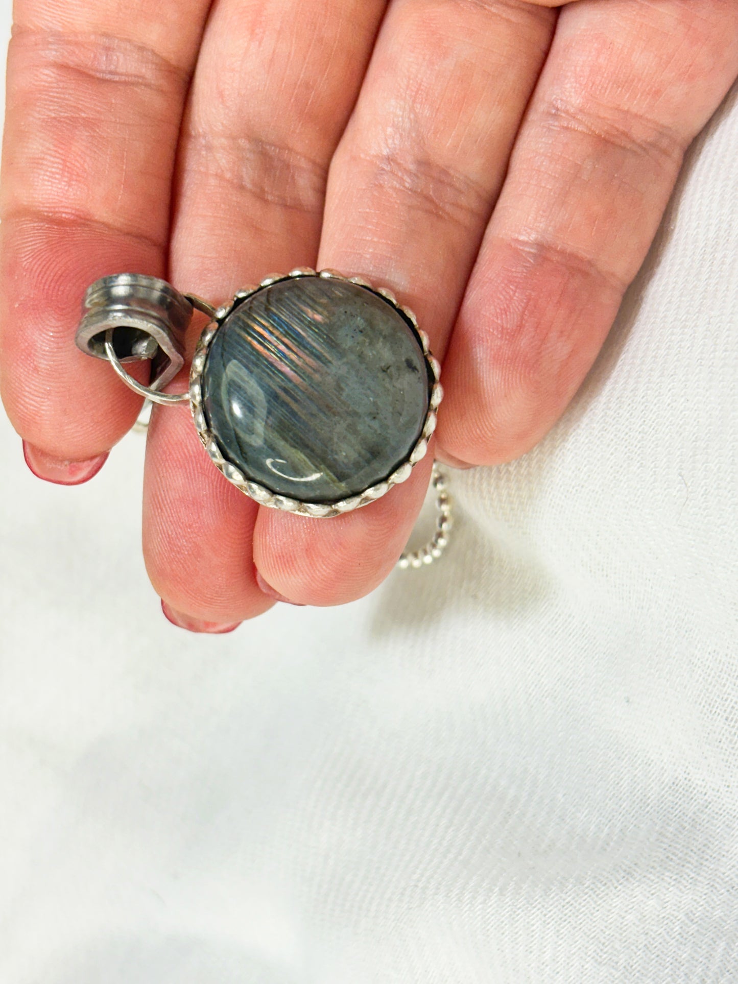 Labradorite Crystal Utensil Pendant Necklace