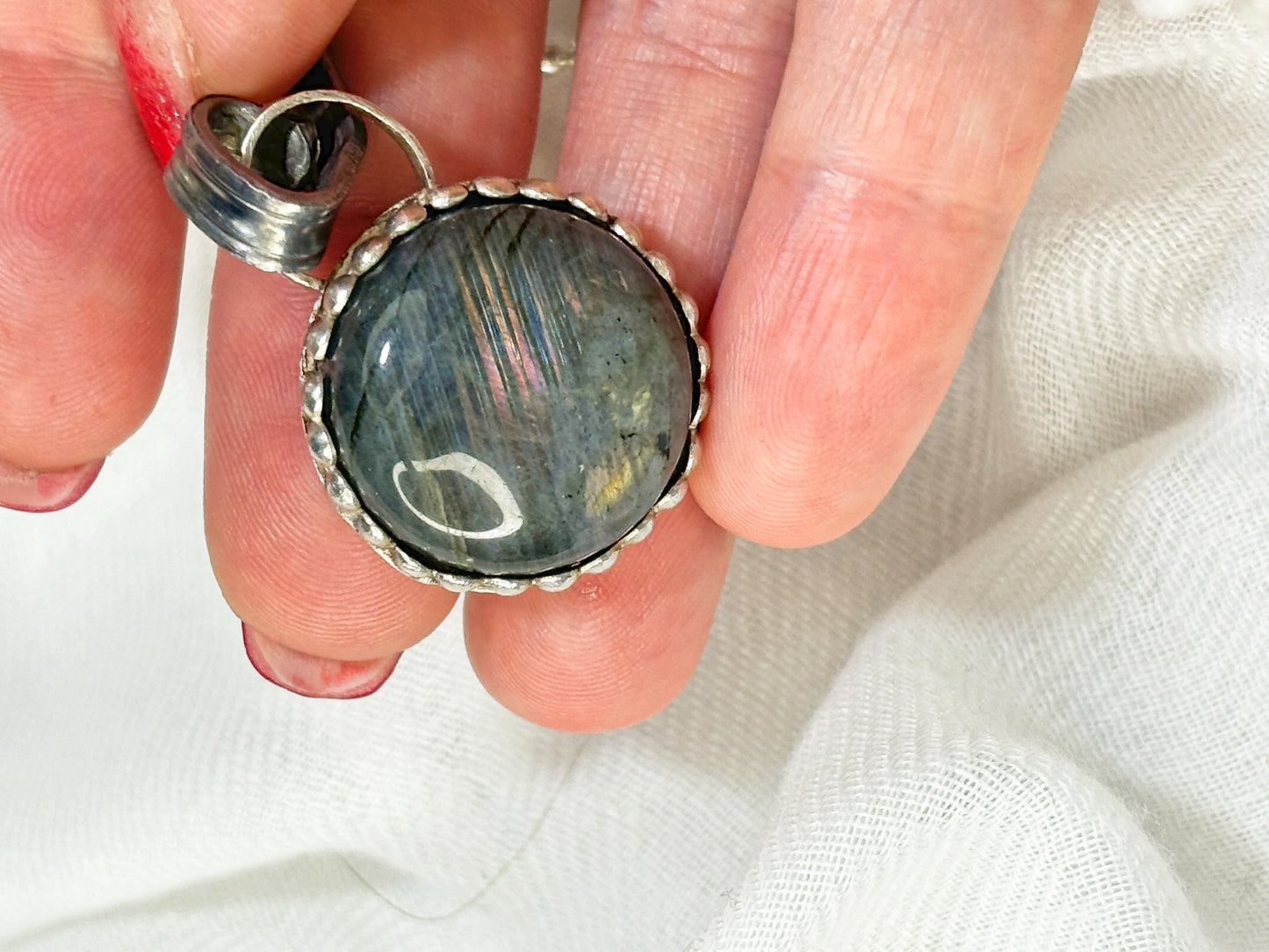 Labradorite Crystal Utensil Pendant Necklace