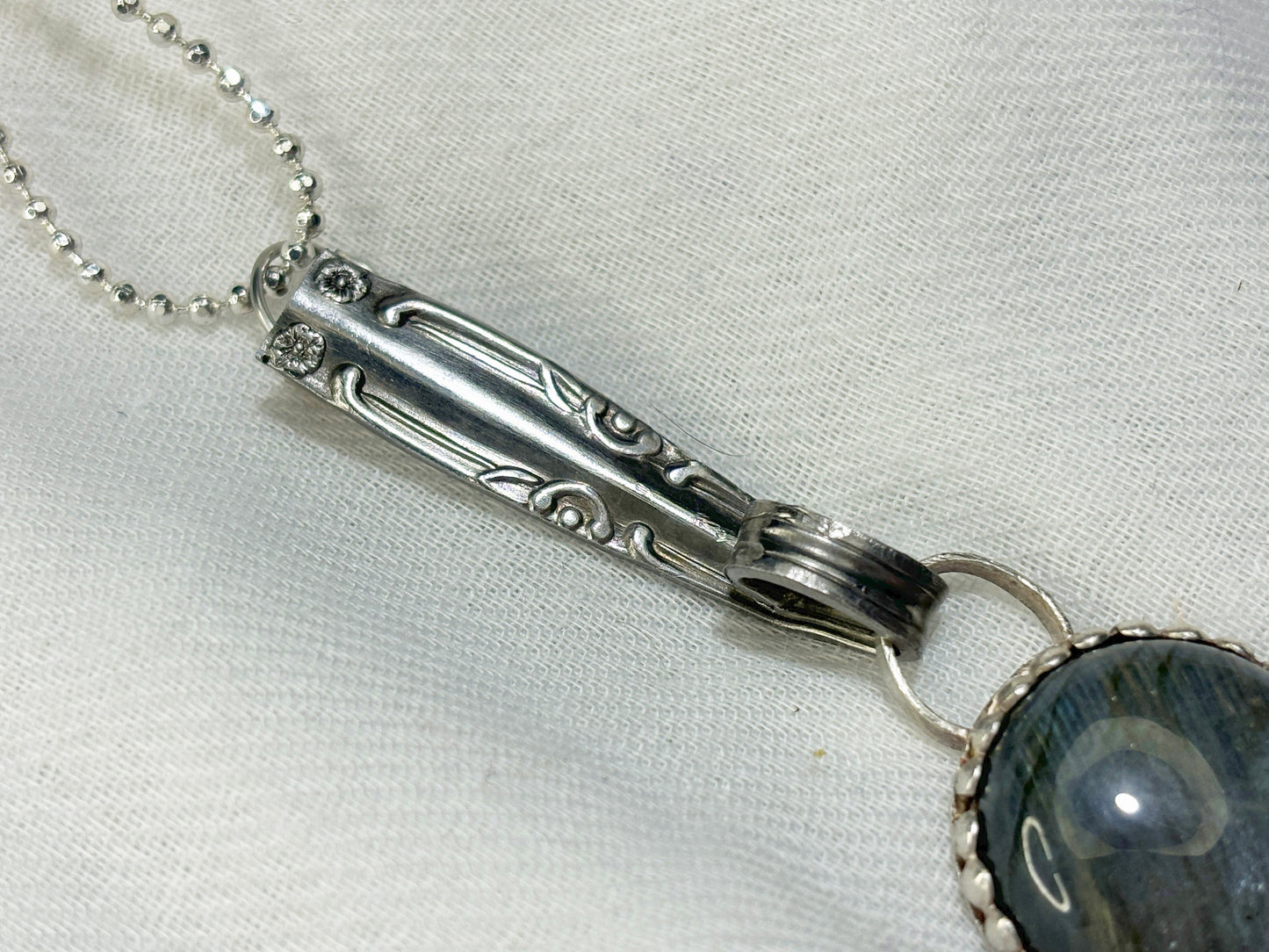 Labradorite Crystal Utensil Pendant Necklace