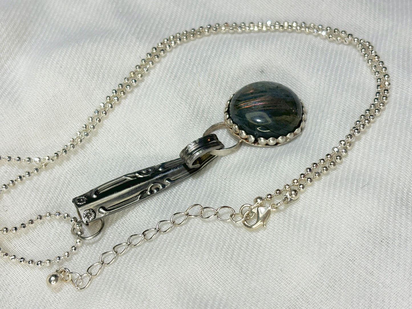 Labradorite Crystal Utensil Pendant Necklace