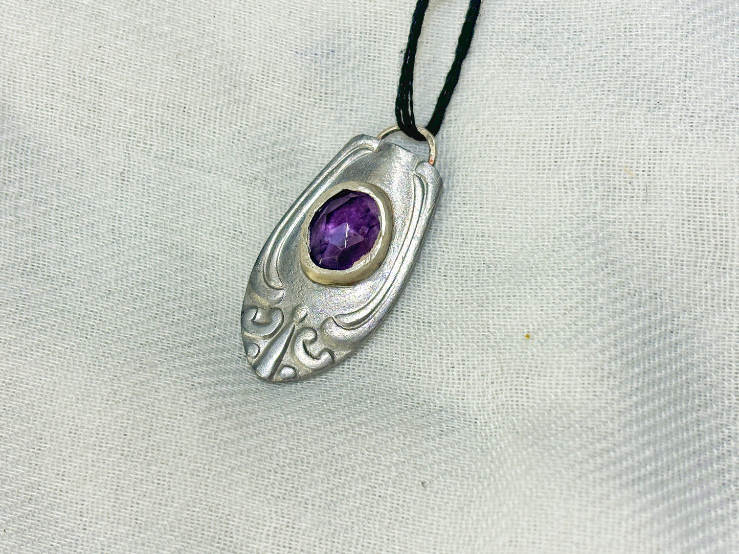 Silver Amethyst Crystal Pendant