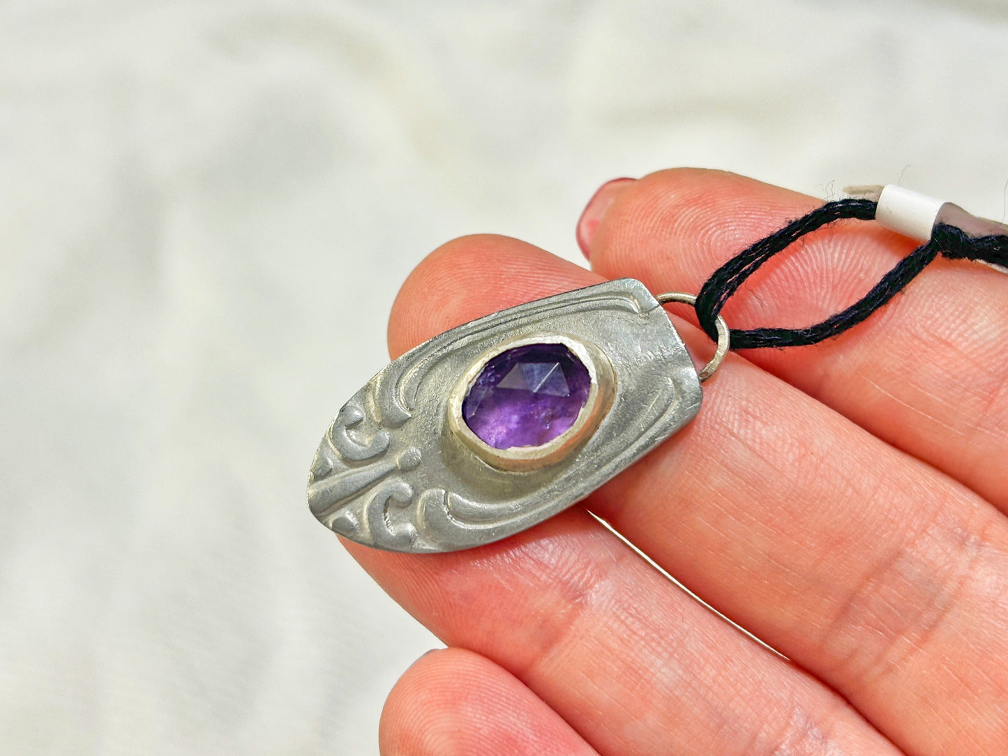 Silver Amethyst Crystal Pendant