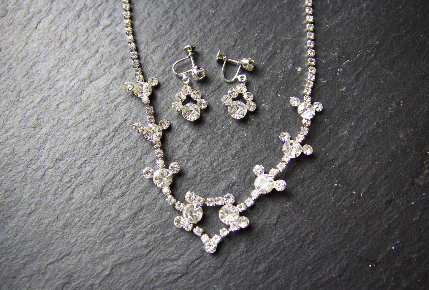 Blue & Silver Rose Crystal Jewelry Gift Box Set