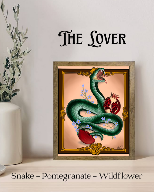 “The Lover” Snake Art Print 4x6, 8x10 inches