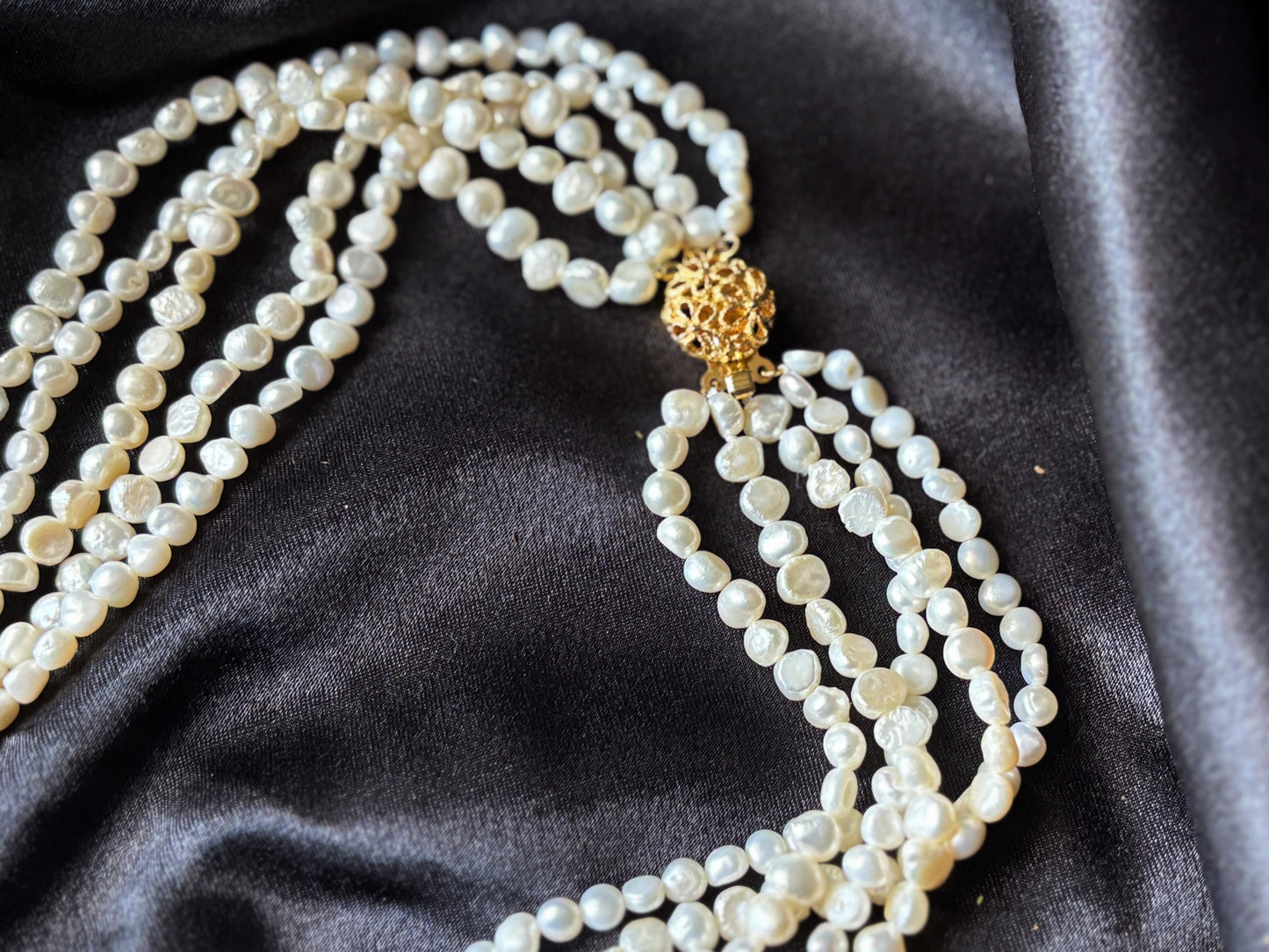 Vintage Valentine Jewelry Box Set- Pearl Necklace, Cameo Earrings