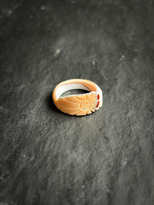 Carved Stone Ring, Size 8