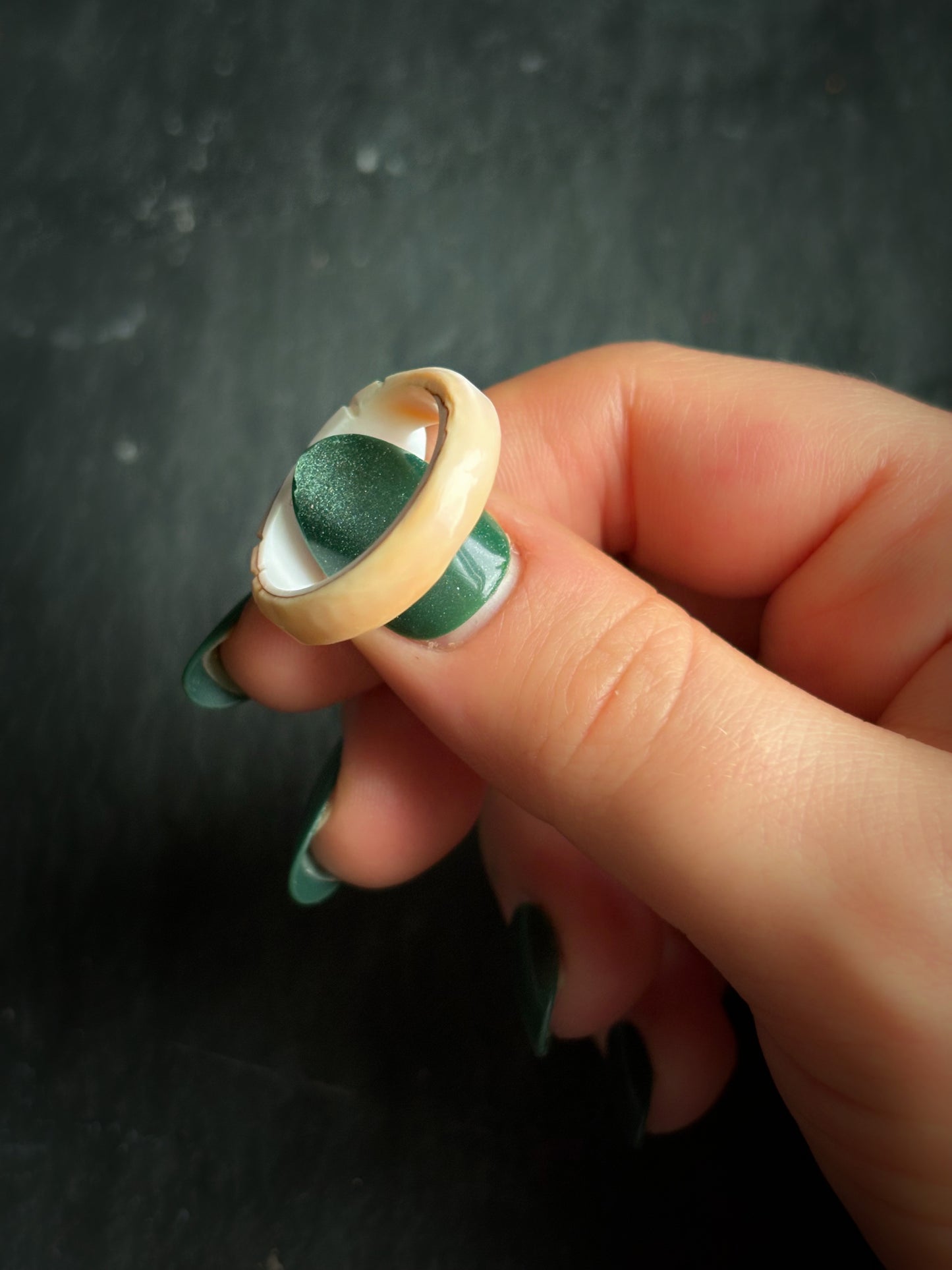 Carved Stone Ring, Size 8