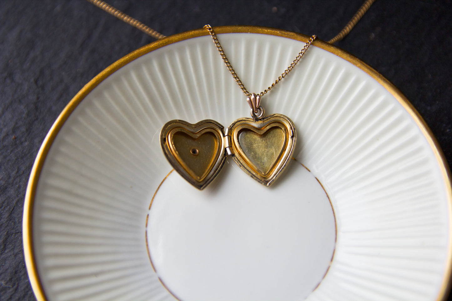 Gold Abalone Heart Pendant Necklace