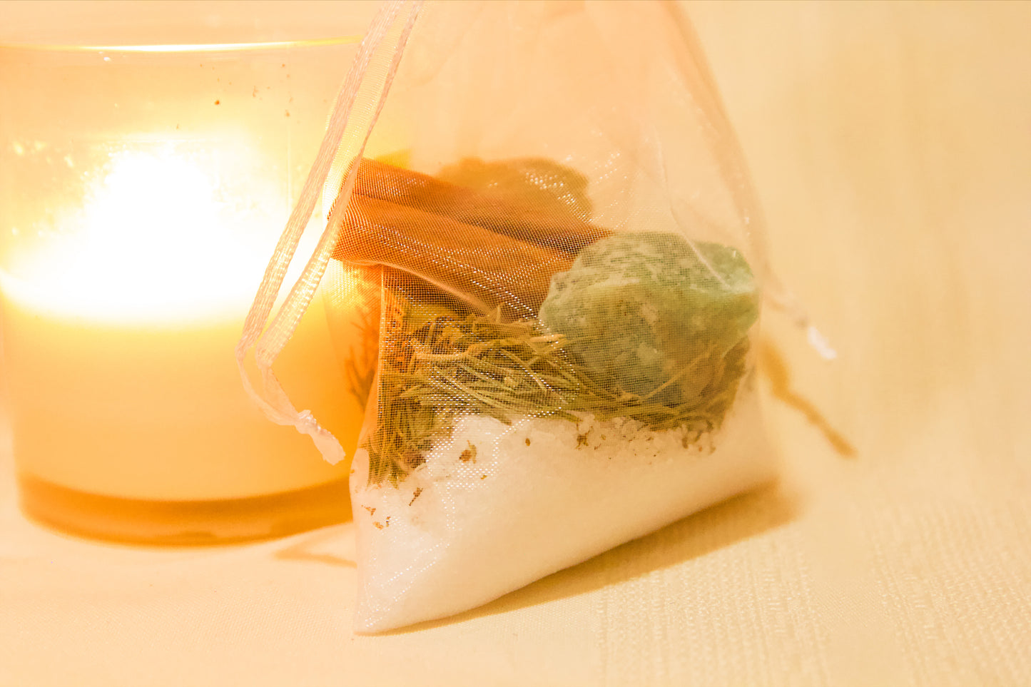 Herbal Bath Bag with Crystals