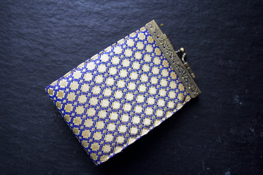 Vintage Style Blue and Gold Cathayana Wallet