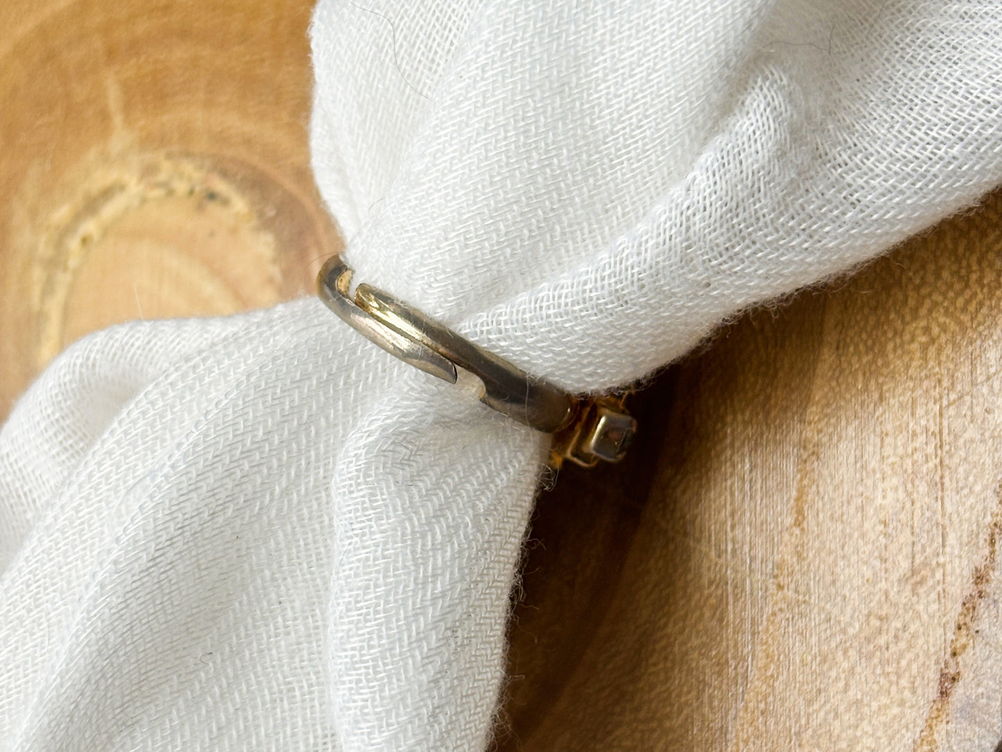 Gold Vintage Blue Emerald & Round Cut Crystal Statement Ring, Adjustable